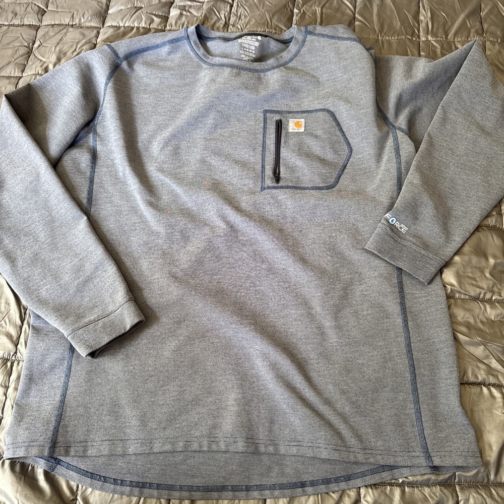 Carhartt Men's XXL Blue Pullover Force‎ Crew Neck Relaxed Fit